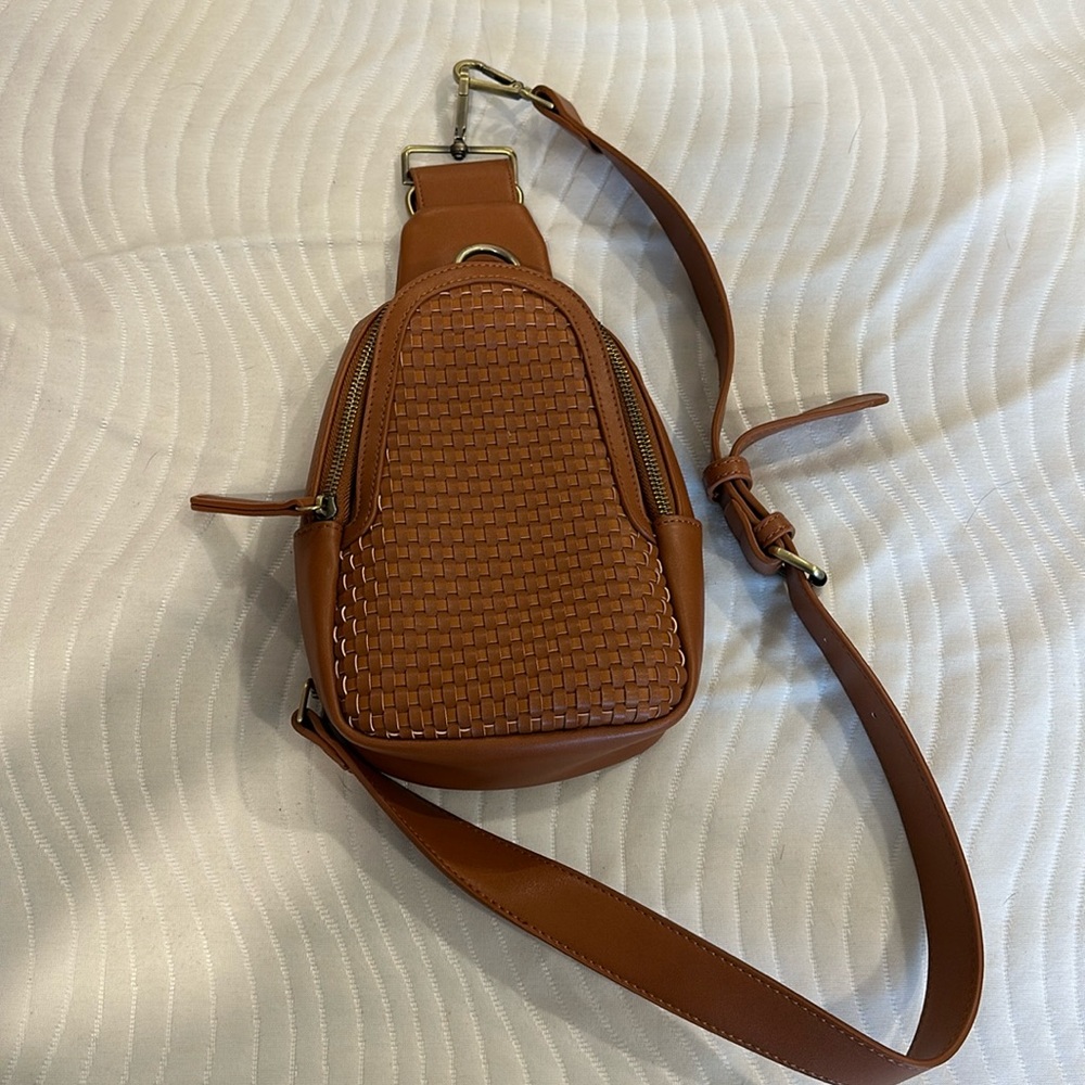 Anthropologie woven crossbody bag